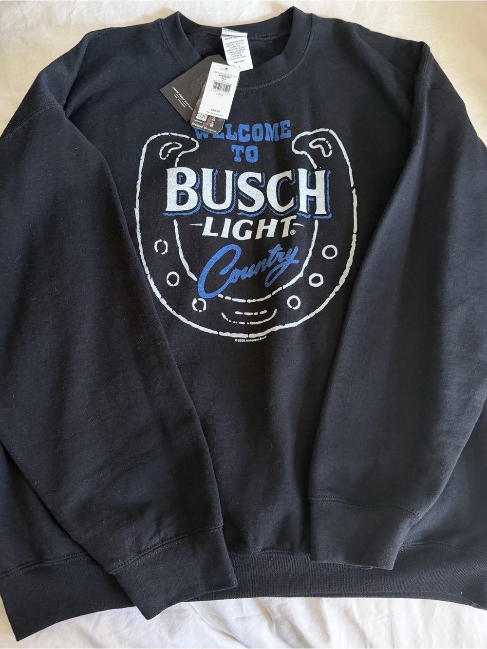Junk Food Clothing Black 'Busch Light Country' Graphic Sweatshirt